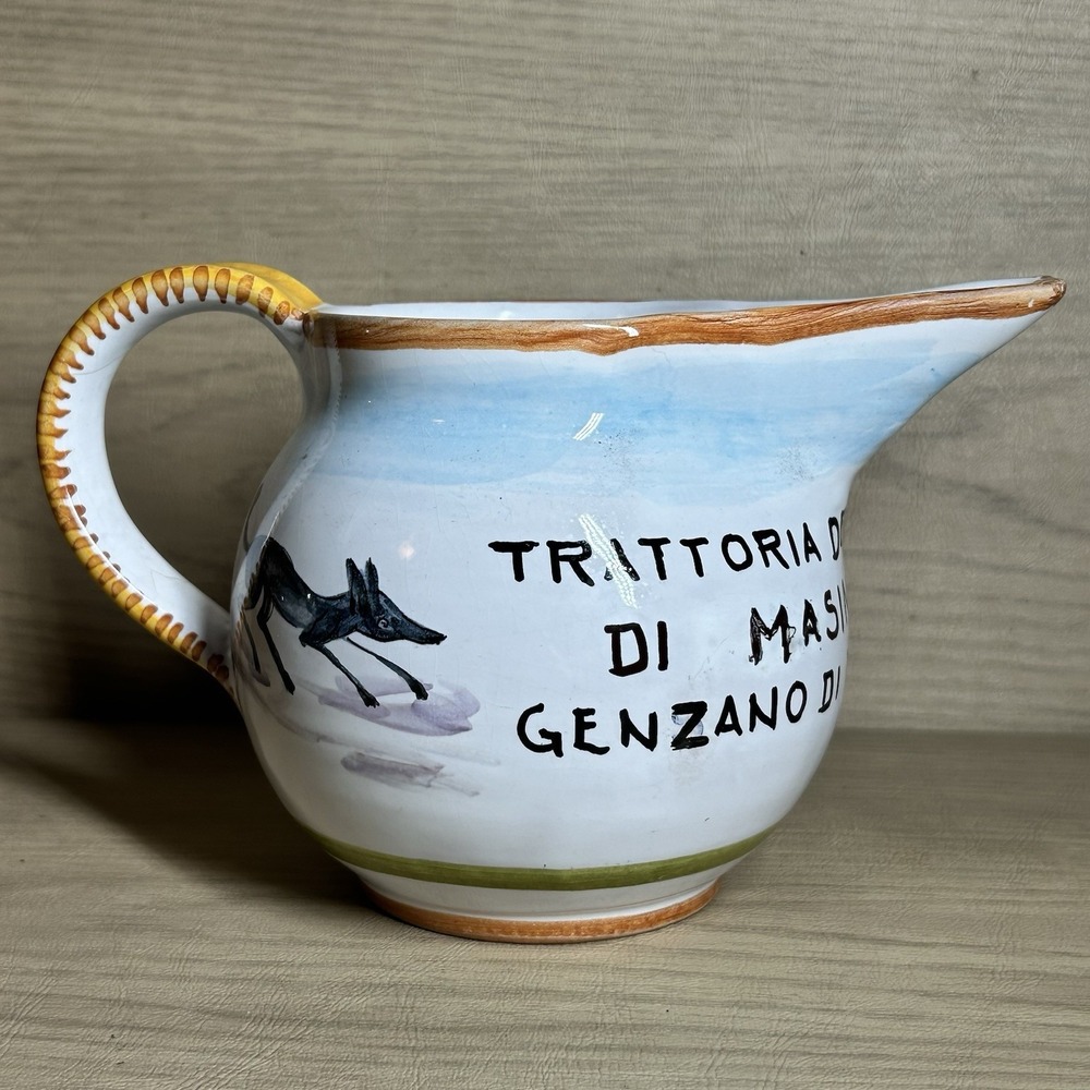 Maioliche Deruta Italy Ceramic Pottery Pitcher Carafe Italian Restaurant